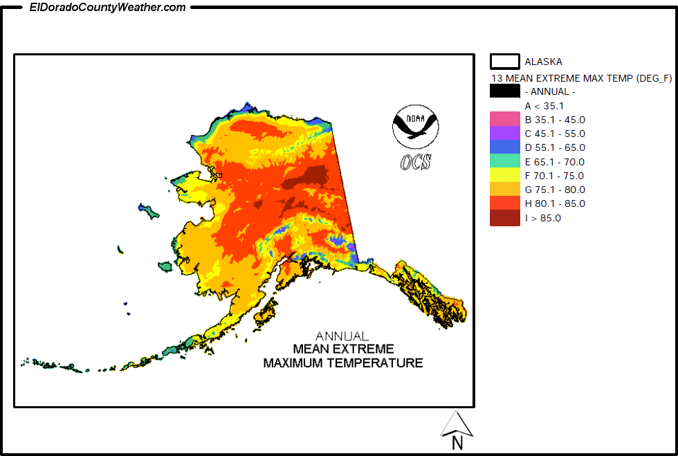 Alaska Yearly And Monthly Mean Extreme Maximum Temperatures Slide Show Gallery 8131
